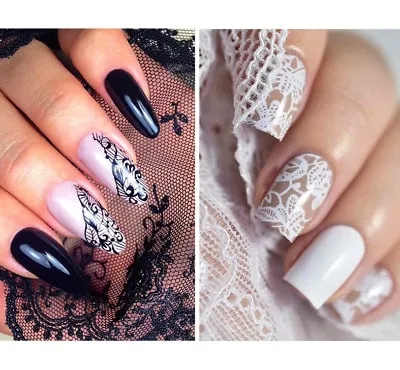 unghie pizzo black and white